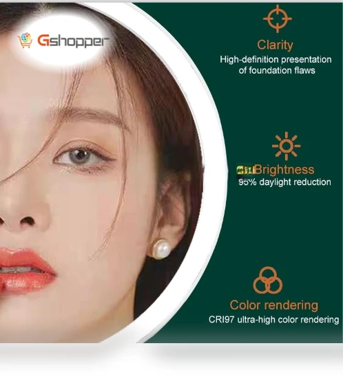 Smart LED Makeup Mirror with Three-Color Light — Handheld