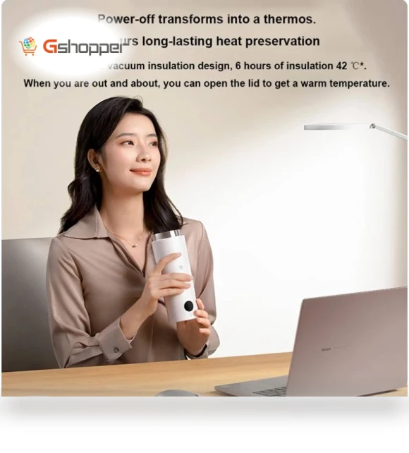 Smart Portable Electric Heating Cup with Temperature LED Display — Beverage Warmers, Xiaomi