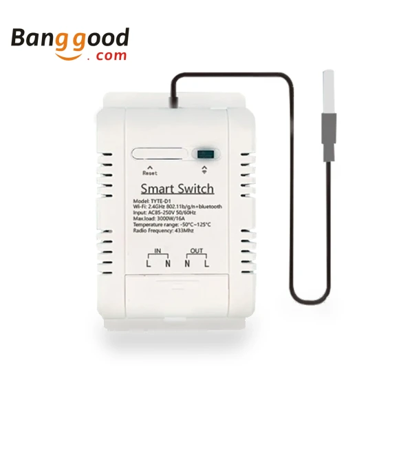 WiFi Smart Temperature Switch with Real-Time Energy Monitoring — Home Climate Control, Tuya