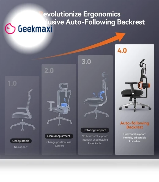 Ergonomic Chair with Lumbar Support, Adjustable Armrest, Headrest, Footrest, 4D Mesh — Desk Chairs, NEWTRAL