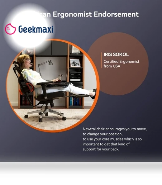 Ergonomic Chair with Lumbar Support, Adjustable Armrest, Headrest, Footrest, 4D Mesh — Desk Chairs, NEWTRAL