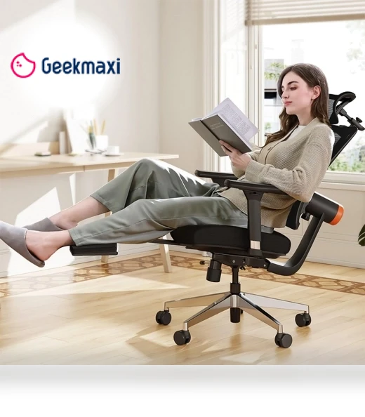 Ergonomic Chair with Footrest, Auto-Following Backrest Headrest, Adaptive Lower Back Support - Black — Desk Chairs, NEWTRAL