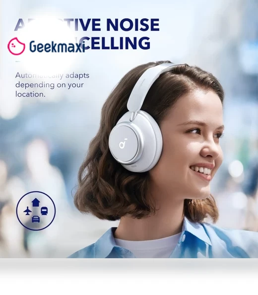 Space Q45 Headphones with Adaptive ANC, 50 Hours Playtime, Bluetooth 5.3 — Over-Ear Headphones, Anker