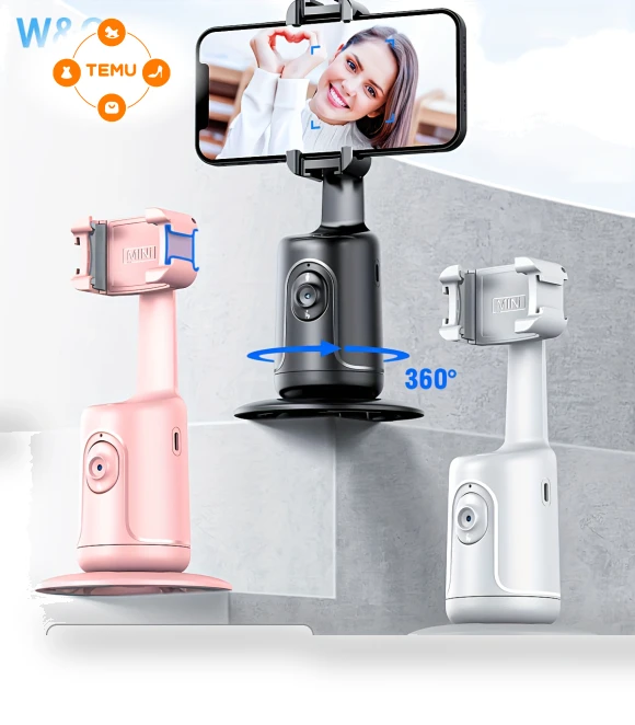 360° Face Mount Smart Tracking Tripod for Vlog Live Streaming — Camera Supports, Required