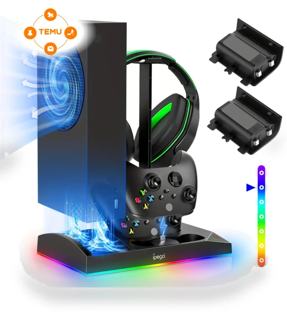 Charging & Cooling Fan Stand for Series S with Dual Controller Charger — Cooling