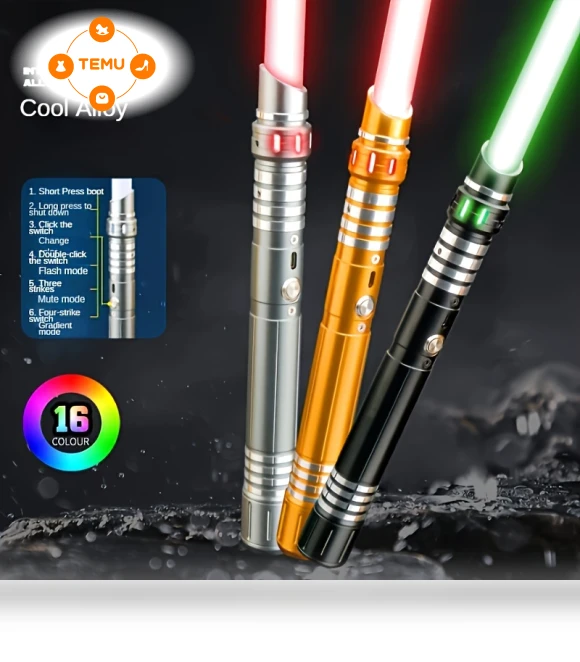 Gravity Sensing RGB Light Up Saber, USB Rechargeable Light Sword with Sound Effects — USB Lighting Solutions