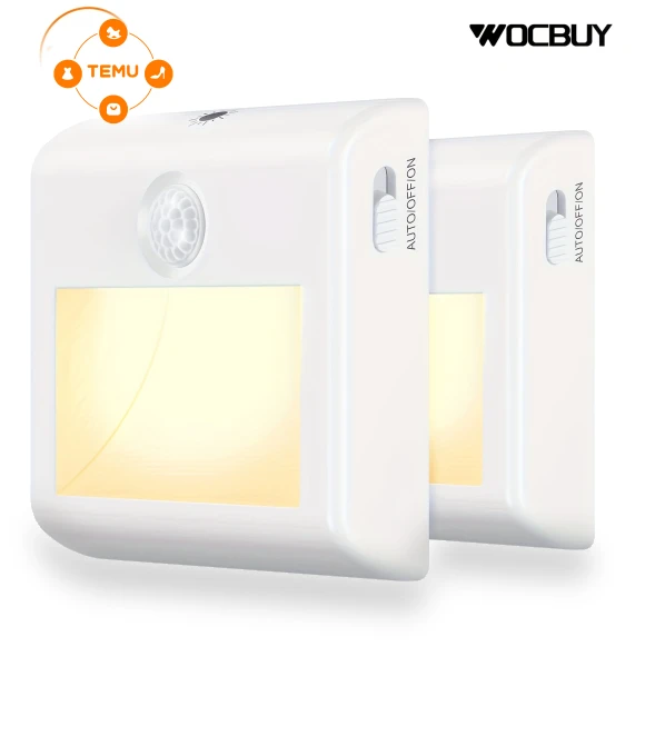 Motion Sensor Night Light, Plug In Wall Dimmable Night Lights — Night Lights, Babacom