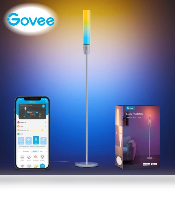 RGBICWW Cylinder Floor Lamp — Standing Lights, Govee