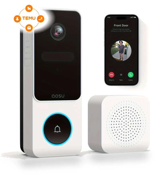 Wireless Intercom with Package Detection and AI/PIR Detection — Motion Sensors, AOSU
