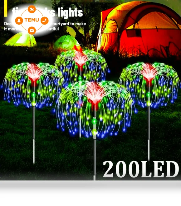 Solar Fireworks LED Lights Outdoor Lawn Decoration — Outdoor Umbrella Lighting