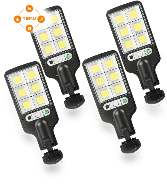 Solar LED Motion Sensor Wall Lights - 4 Pack Outdoor Flood Street Lamps — Outdoor Security & Flood Lighting