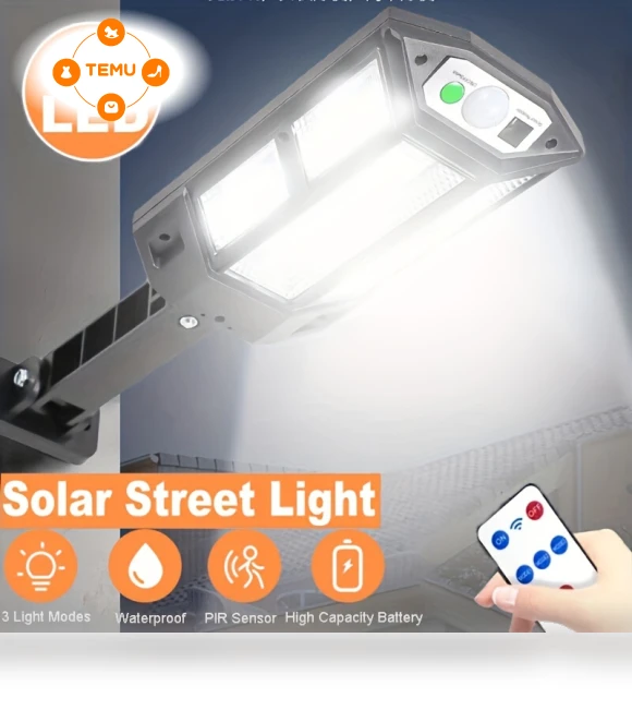 Solar Outdoor Lights with Motion Sensor, 99000lm, 43 LED Lamp Beads — Outdoor Security & Flood Lighting