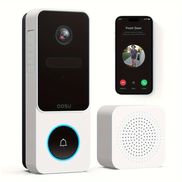 Wireless Video Doorbell Camera with Smart Human Detection, AOSU