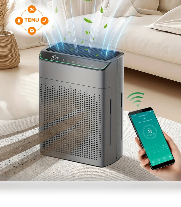 HEPA Air Purifier for Home - 99% Pollutants, Dust, Smoke Removal, Covers 1290ft² — Dot Matrix, Mr5866