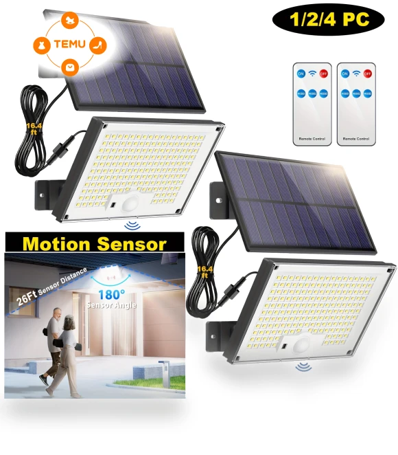Solar Outdoor Lights with Motion Sensor and Remote Control — Outdoor Security & Flood Lighting