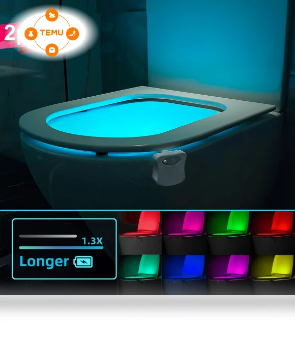 16 Colors Sensor Toilet Seat Night Light - 2 Pack — Night Lights