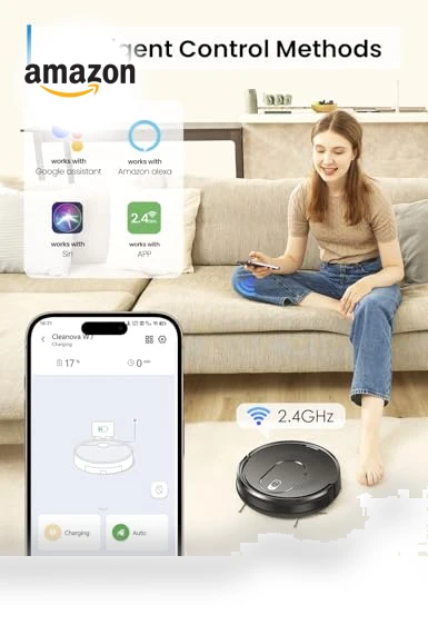 Robot Vacuum and Mop Combo for Pet Hair, 2-in-1 Mopping Robotic Vacuum Cleaner — Smart Cleaning Robots, PSUK