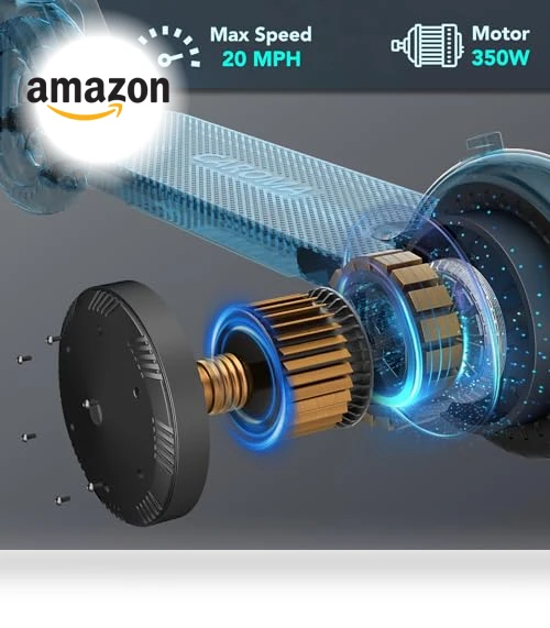 Electric Scooter, 500W/350W Motor, 25 Miles Range, 20 Mph Speed, Solid Tires, App Control — Electric Self-Balancing Scooters, Caroma