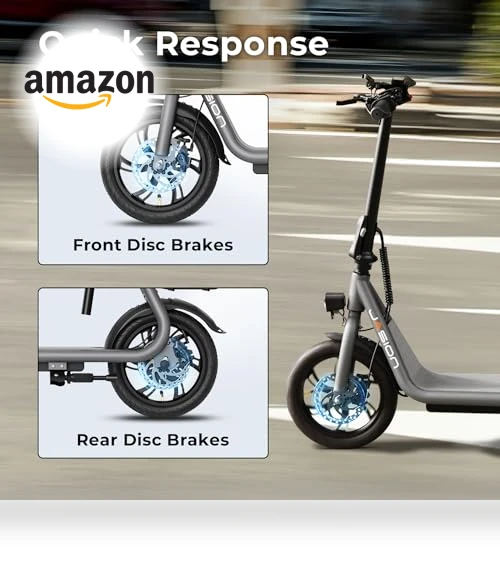 Electric Scooter with Seat, 650W Motor, 20 Miles Range, Foldable E-Scooter for Adults — Electric Vehicles, Jasion