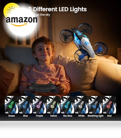 2 IN1 MINI Indoor Drone with Land & Fly Mode, RC Quadcopter for Kids — Flying Toys, Holy Stone