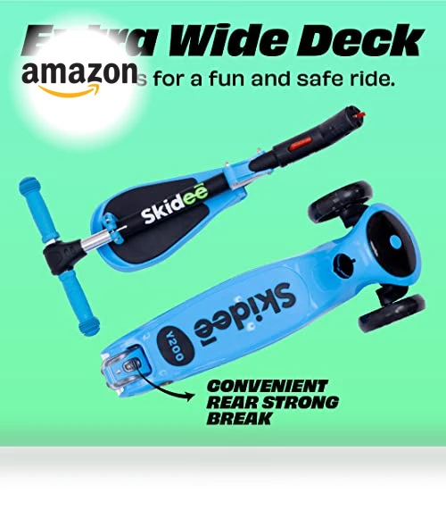 SKIDEE SP2 Kids Scooter – Foldable, LED Wheels, Seat — Push Scooters, SKIDEE