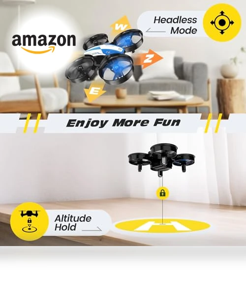 Mini Drone for Kids and Beginners with Auto Hovering, 3D Flips, and 3 Batteries — Flying Toys, Holy Stone