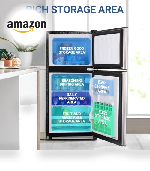 3.6 Cu. Ft. Mini Refrigerator with Freezer, Compact Fridge for Dorm, Apartment, Office — Mini Fridges, Zyerch