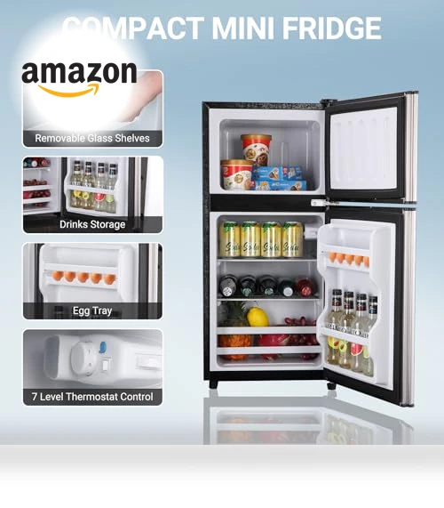3.6 Cu. Ft. Mini Refrigerator with Freezer, Compact Fridge for Dorm, Apartment, Office — Mini Fridges, Zyerch