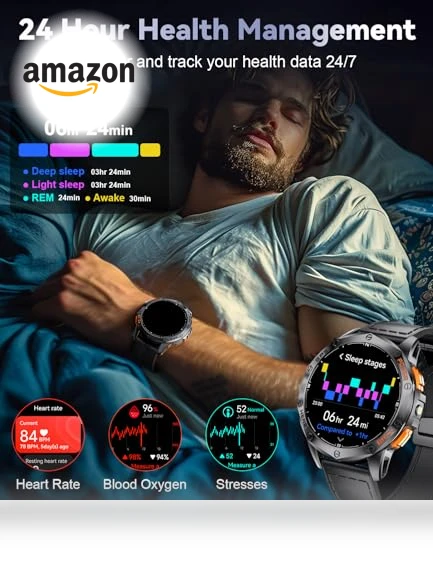 GPS Military Smart Watch with AMOLED Display, 100+ Sports Modes, IP68 Waterproof — Smartwatches, LIGE