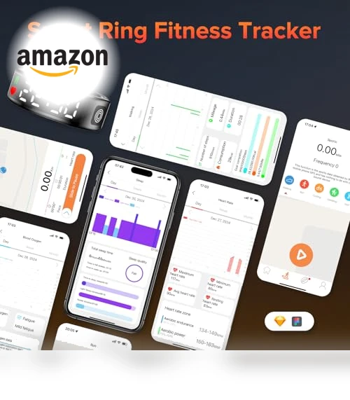 Smart Ring with LED Display, Health Tracker for Sports and Sleep Monitoring — Smartwatches, Mefoma