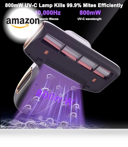 Bed Vacuum Cleaner with UV-C Light, 15Kpa Suction, 700W Powerful Double Cup Handheld Vacuums — Vacuums, JIGOO