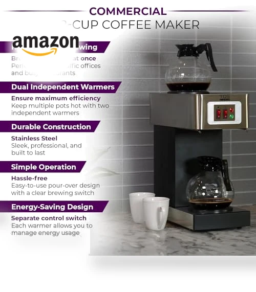 12-Cup Commercial Coffee Maker Stainless Steel - Double Coffee Machine — Coffee Makers, Existing Beauty