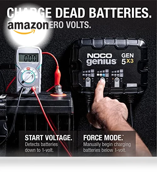 3-Bank Smart Marine Battery Charger, 15A Waterproof Onboard Boat Charger — Battery Chargers, NOCO