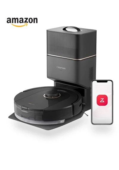 Robot Vacuum and Mop, Self-Emptying, 5500 Pa Max Suction, Perfect for Hard Floors, Carpets, and Pet Hair — Smart Cleaning Robots, Roborock