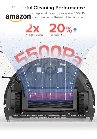 Robot Vacuum and Mop, Self-Emptying, 5500 Pa Max Suction, Perfect for Hard Floors, Carpets, and Pet Hair — Smart Cleaning Robots, Roborock