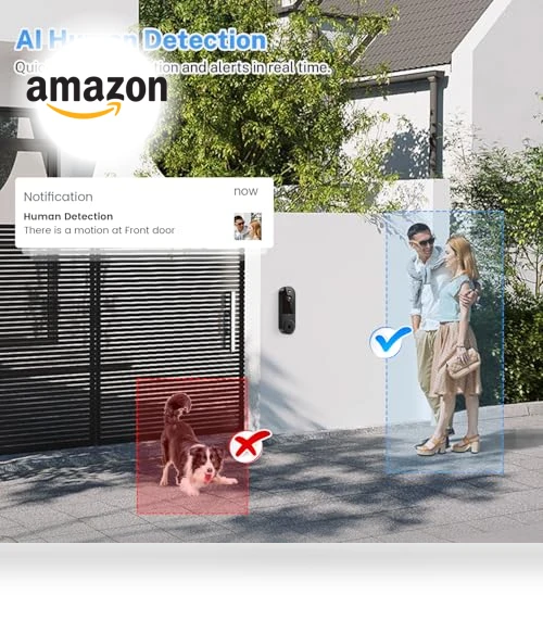 1080P Wireless Video Doorbell Camera with Chime Ringer, Night Vision, Cloud Storage — Smart Home Security, Botmelt
