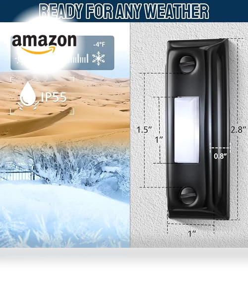 Heavy Duty Metal Doorbell Push Button with LED Light — Push Buttons, Dreyoo