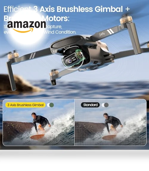 Lightweight GPS Drones with Camera 4K, 3 Axis Brushless Gimbal, Visual Tracking — Drones, Holy Stone