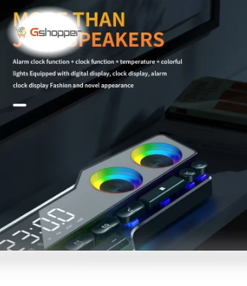 Bluetooth Speaker with LED Light, Alarm Clock, and Temperature Sensor — Alarms & Clocks