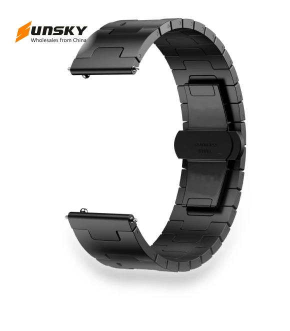 H-shaped Butterfly Buckle Stainless Steel Watch Band — Bands