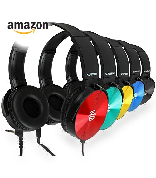 Kids Headphones Bulk 5 Pack — In-Ear Headphones, Sonitum