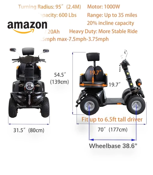 Heavy Duty 4-Wheel Electric Mobility Scooter — Mobility Scooters, Xmatch
