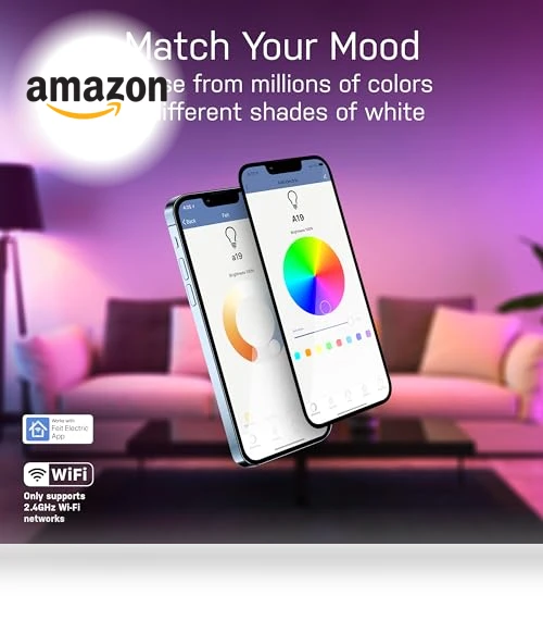 Smart Light Bulbs with RGB Color Changing and Tunable White — LED, Feit Electric