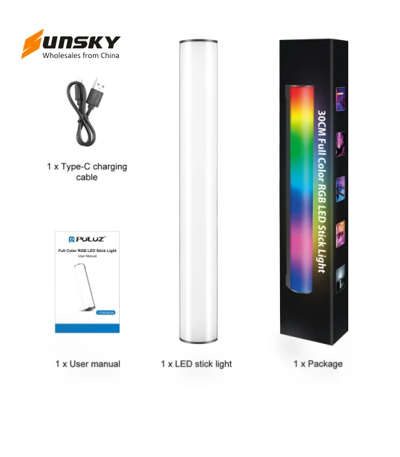 Photo Handheld Full Color RGB Stick Light — Selfie Lights, PULUZ