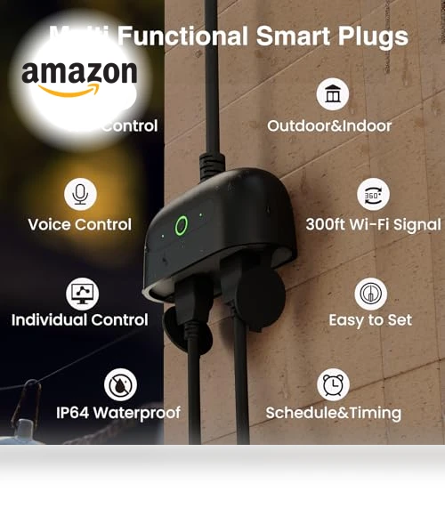 Outdoor Smart Plug with 2 Sockets — Garden Illumination, GHome Smart