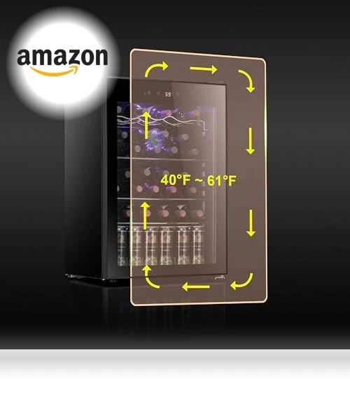 36 Bottle Wine Cooler Cabinet Beverage Refrigerator — Drink Coolers, Antarctic Star