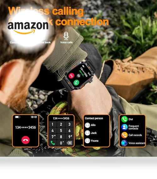 Military Smart Watch with Altimeter, Barometer, and Compass — Smartwatches, QTLLBT
