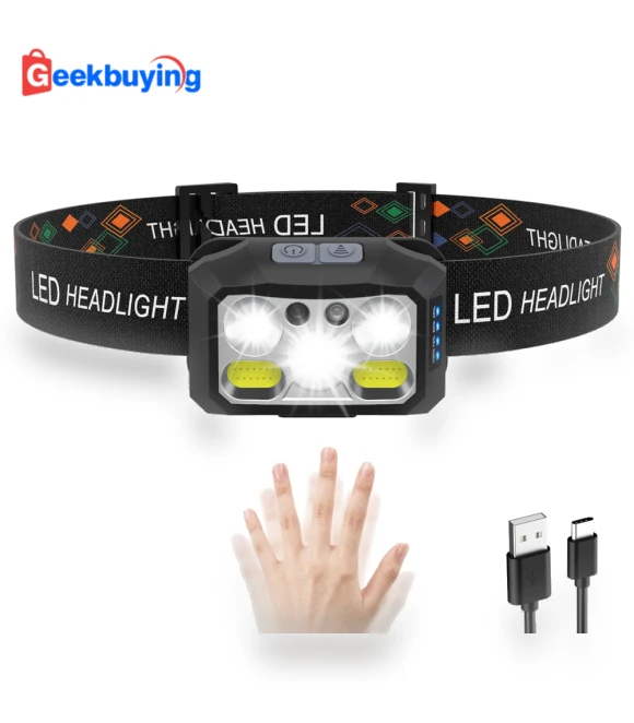 Motion Sensor Type-C Rechargeable Headlamp — Flashlights, Other