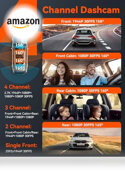 4 Channel WiFi 360° All Sides Dash Cam — Car Accessories & Gadgets, VANTRUE