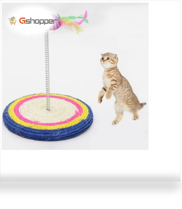 Color Sisal Spring Round Seat Cat Claw Plate — Scratching Posts